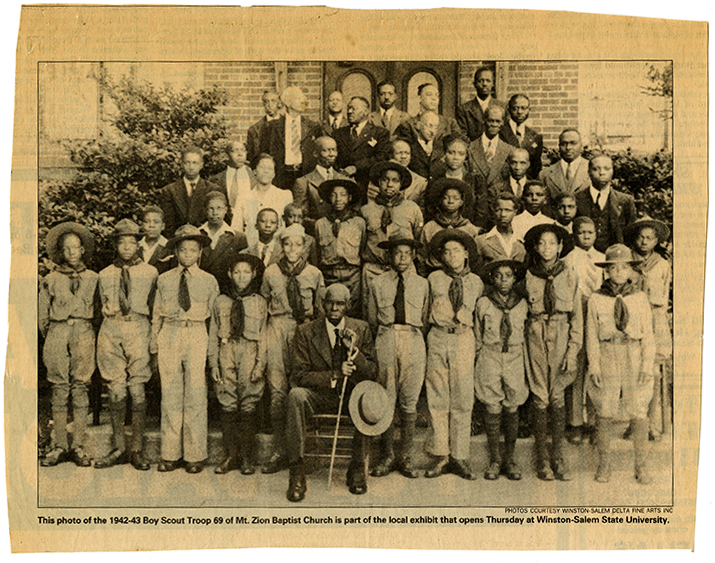 Troop 69 of Mt. Zion Baptist Church newspaper clipping