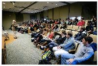 Generated thumbnail: Edwin Graves Wilson giving lecture, Z. Smith Reynolds Library