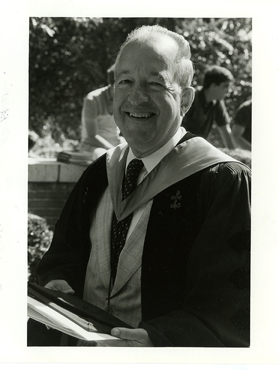 Edwin Graves Wilson wearing academic regalia