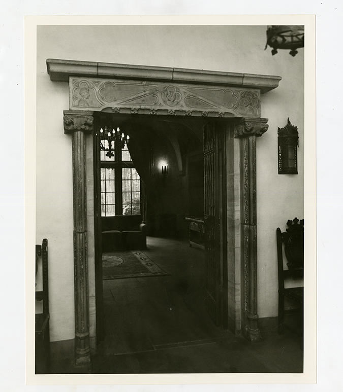 Ornate doorway leading lounge in Graylyn Estate mansion