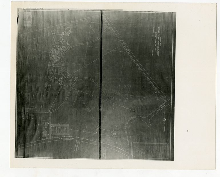 Blueprint of Nathalie L. Gray estate grounds