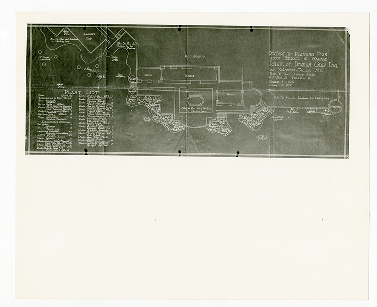 Detailed planting plan for Graylyn Estate