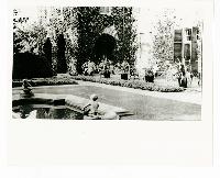 Generated thumbnail: Ivy-covered courtyard with fountain at Graylyn Estate
