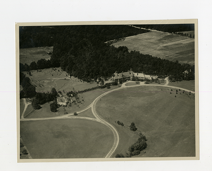 Aerial view of Graylyn Estate grounds