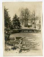 Generated thumbnail: Snow-covered terrace at Graylyn Estate