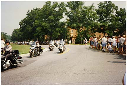 Atlanta Olympics torch relay in front of library
