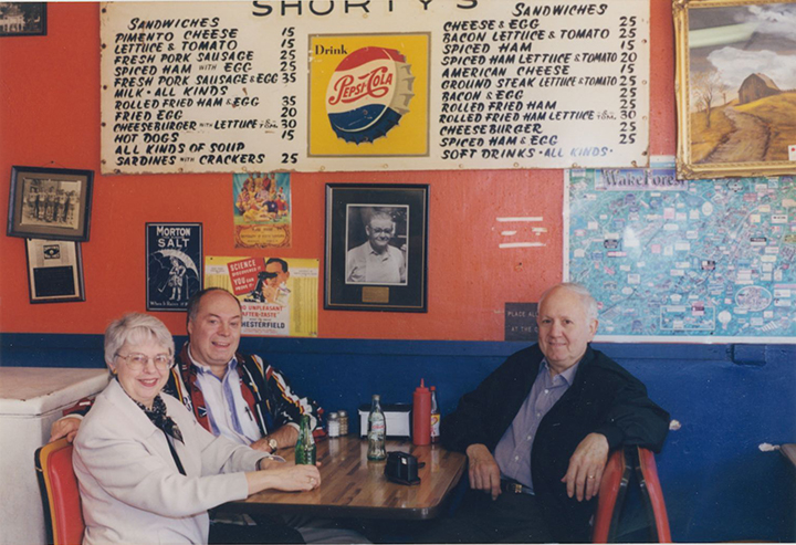 Jerry Gay with his sister Patsy Gay Moharn and her husband Jim Moharn at Shorty's