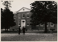 Generated thumbnail: Dr. J Allen Easley and Dr. Olin T. Binkley look at the "new" Music and Religion Building