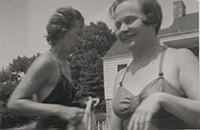 Generated thumbnail: Two women in bathing suits at a swim event for the Women's Health Club