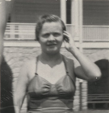 One women in a bathing suit