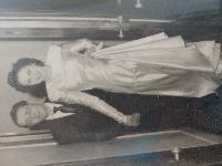 Generated thumbnail: Kurt Baum and Rose Baum wedding photograph standing together in hallway